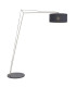 Milan Arc Floor Lamp Matt Nickel Black Cotton-1