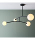 Balance Multi Arm Semi Flush Ceiling Light Textured Matt Black Gloss Opal Glass-2