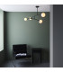 Balance Multi Arm Semi Flush Ceiling Light Textured Matt Black Gloss Opal Glass-3
