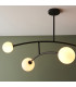 Balance Multi Arm Semi Flush Ceiling Light Textured Matt Black Gloss Opal Glass-6
