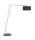 Milan Arc Floor Lamp Matt Nickel Black Cotton-7