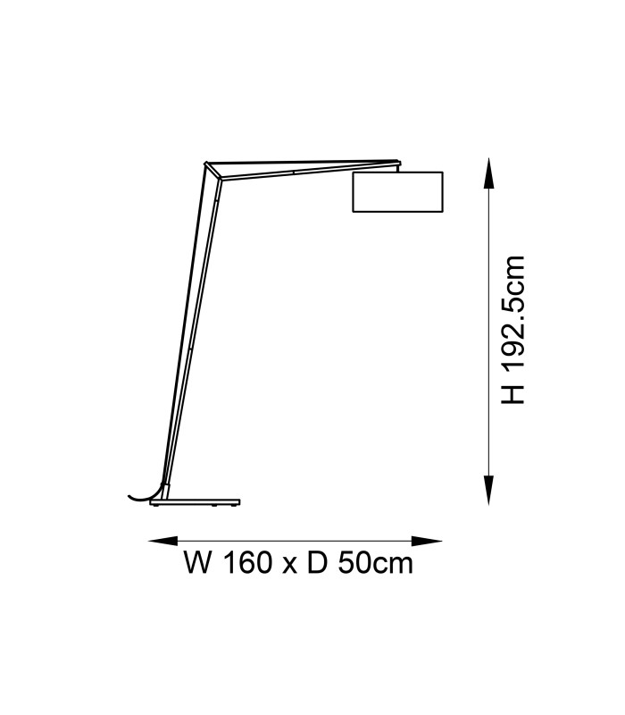 Milan Arc Floor Lamp Matt Nickel Black Cotton-8