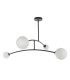 Balance Multi Arm Semi Flush Ceiling Light Textured Matt Black Gloss Opal Glass-9