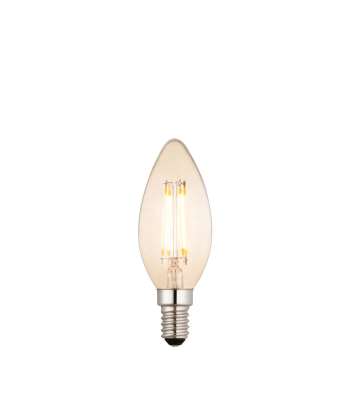 E14 LED Filament Candle Bulb Amber Glass-1