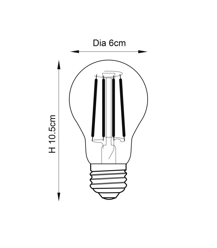 E27 LED Filament GLS Bulb Amber Glass-3