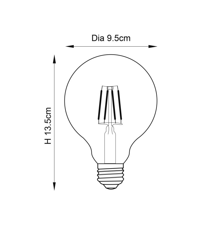 E27 LED filament globe Bulb Amber Glass-3