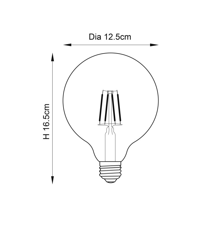 E27 LED filament globe Bulb Amber Glass-3