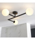 Spa Bathroom Ceiling Light Matt Black Matt Opal Glass-4