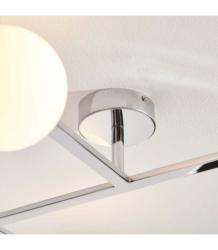 Spa Bathroom Ceiling Light Chrome Matt Opal Glass-6