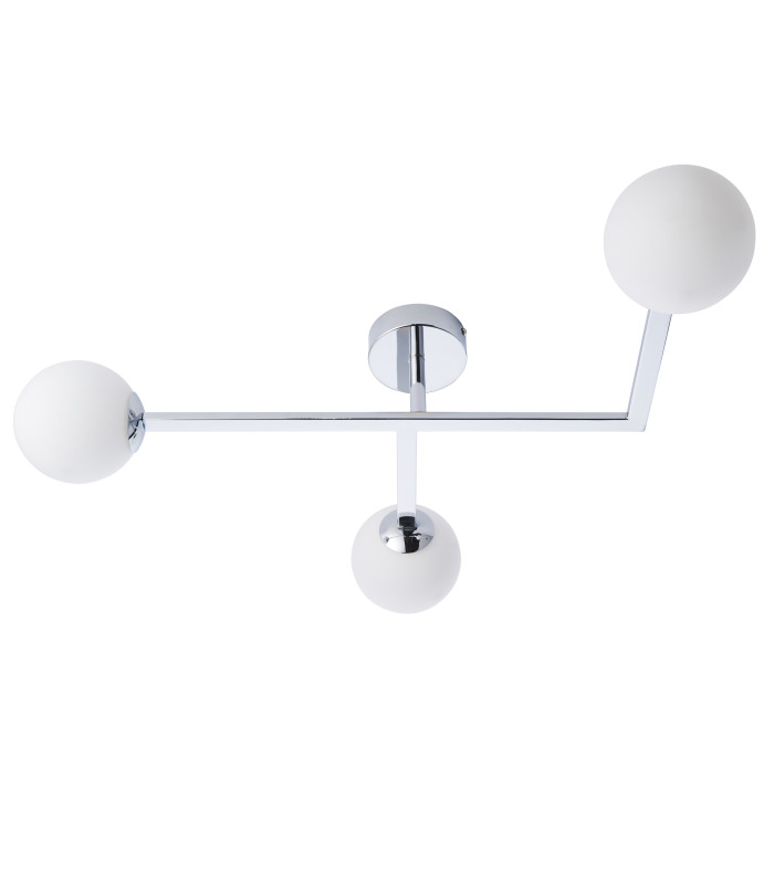 Spa Bathroom Ceiling Light Chrome Matt Opal Glass-7