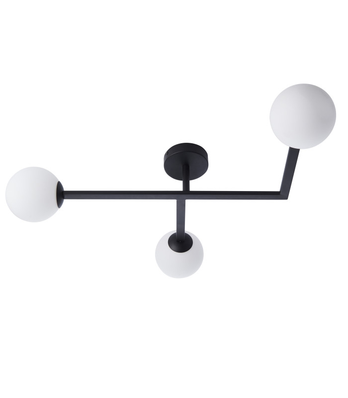 Spa Bathroom Ceiling Light Matt Black Matt Opal Glass-7