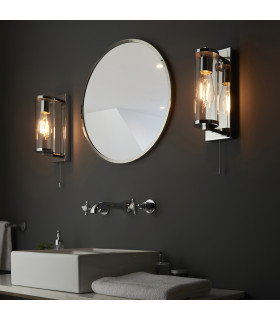 Taylor Bathroom Wall Lamp Chrome Clear Glass-2