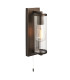 Taylor Bathroom Wall Lamp Dark Bronze Clear Ribbed Glass-1