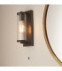 Taylor Bathroom Wall Lamp Dark Bronze Clear Ribbed Glass-2