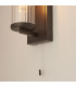 Taylor Bathroom Wall Lamp Dark Bronze Clear Ribbed Glass-7