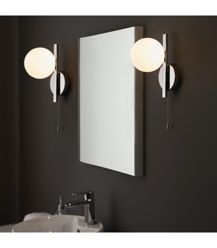 Spa Bathroom Wall Lamp Chrome Matt Opal Glass-4