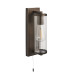 Taylor Bathroom Wall Lamp Dark Bronze Clear Ribbed Glass-8
