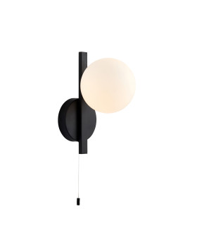 Spa Bathroom Wall Lamp Matt Black Matt Opal Glass-1