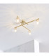Mobias Bathroom Ceiling Light Satin Brass Clear Ribbed Glass-3