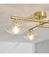 Mobias Bathroom Ceiling Light Satin Brass Clear Ribbed Glass-4