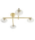 Mobias Bathroom Ceiling Light Satin Brass Clear Ribbed Glass-7