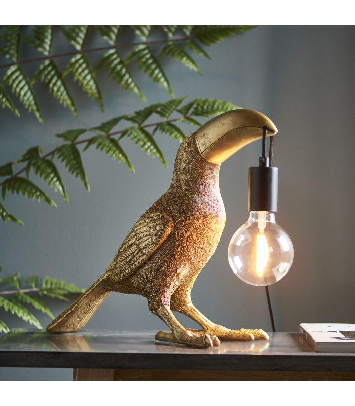Toucan Table Lamp Vintage Gold Matt Black-2