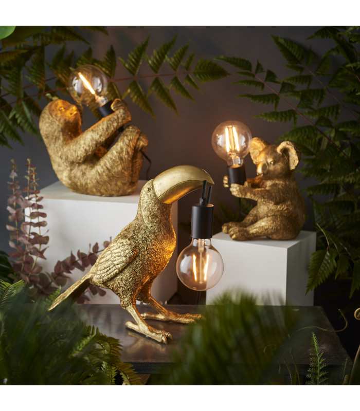 Toucan Table Lamp Vintage Gold Matt Black-3