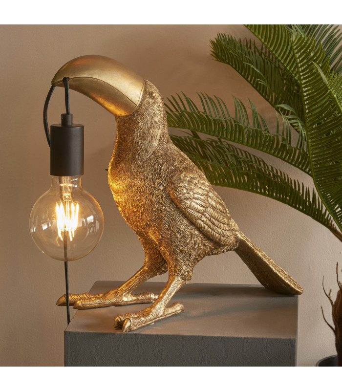Toucan Table Lamp Vintage Gold Matt Black-4