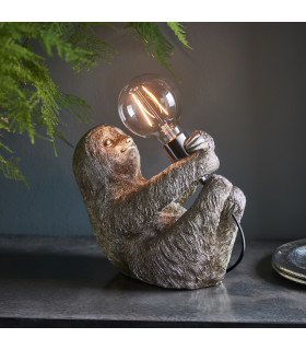 Sloth Table Lamp Vintage Silver Chrome-2
