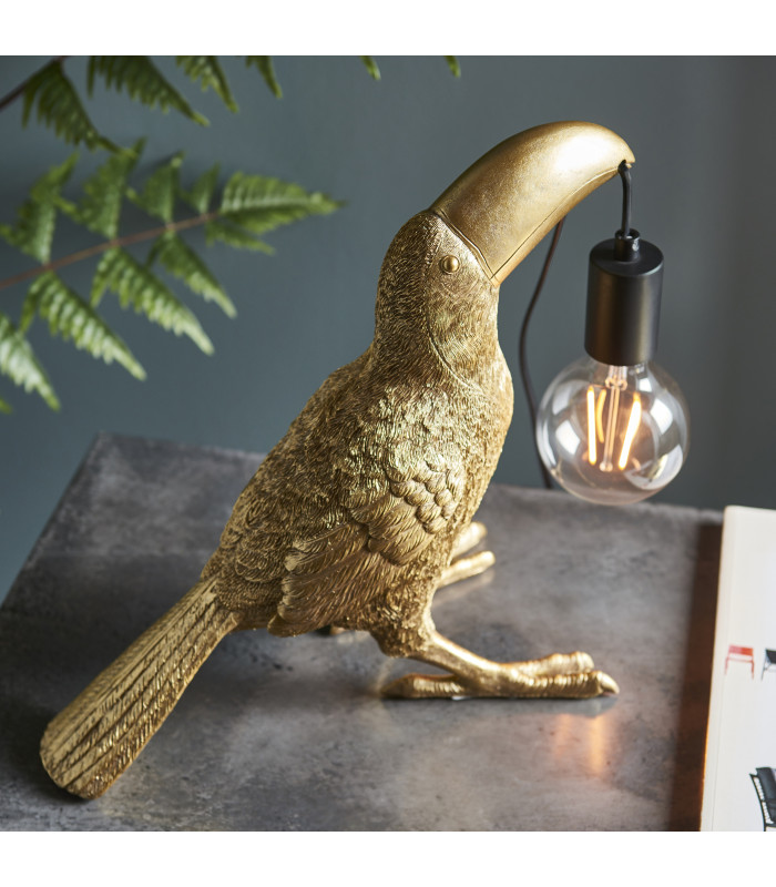 Toucan Table Lamp Vintage Gold Matt Black-7
