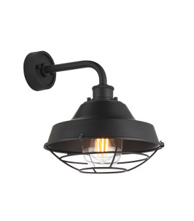 Lloyd Bathroom Wall Lamp Textured Matt Black With Clear Glass-1