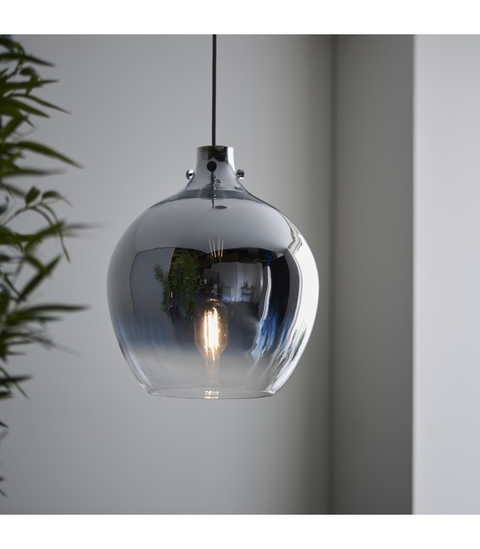 Panther Dome Pendant Light Chrome Ombre Glass Chrome-2