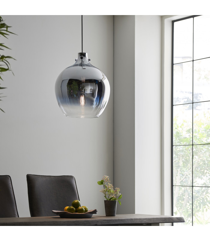 Panther Dome Pendant Light Chrome Ombre Glass Chrome-3