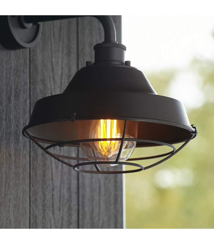 Lloyd Bathroom Wall Lamp Textured Matt Black With Clear Glass-5