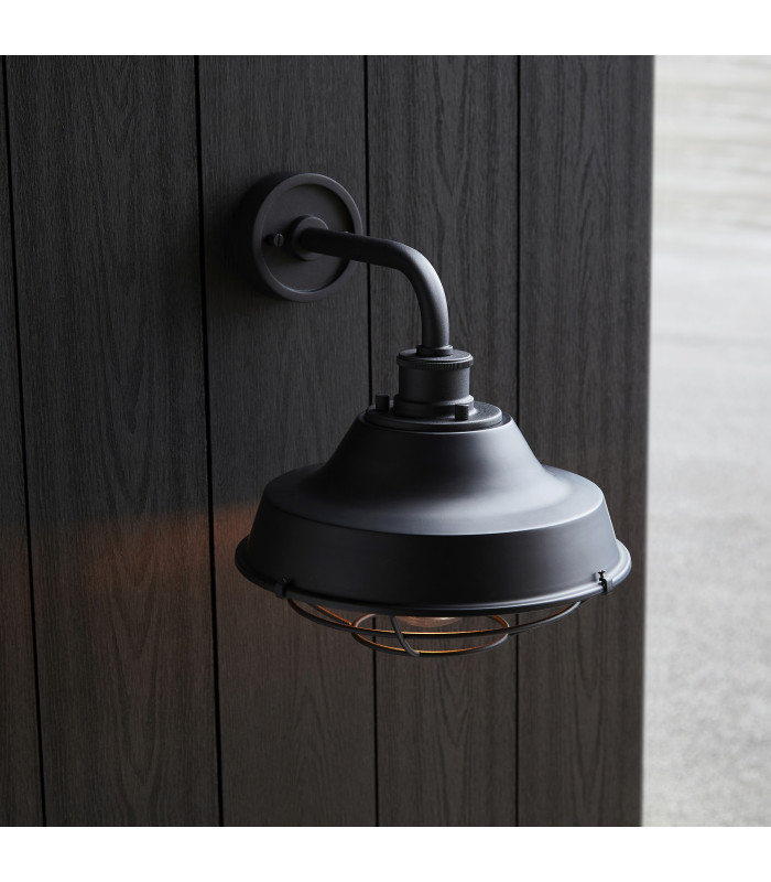 Lloyd Bathroom Wall Lamp Textured Matt Black With Clear Glass-6