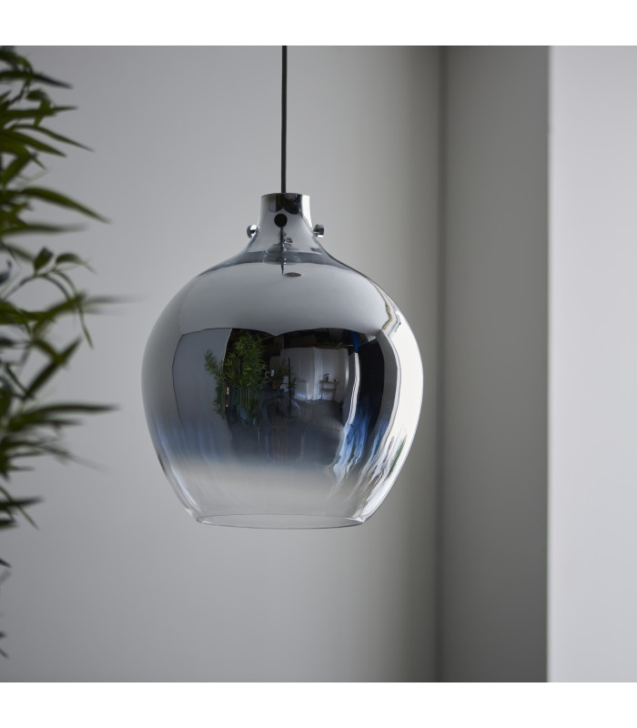 Panther Dome Pendant Light Chrome Ombre Glass Chrome-6