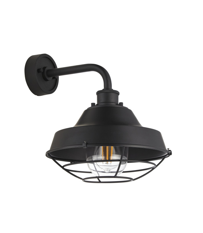 Lloyd Bathroom Wall Lamp Textured Matt Black With Clear Glass-9