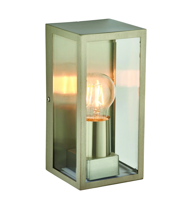 Oxford Outdoor Wall Lantern Brushed Stainless Steel Clear Glass-6