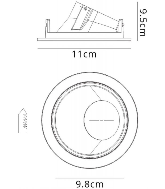 Recessed Downlight Round, 1 x GU10 (Max 12W), Matt Black - 2