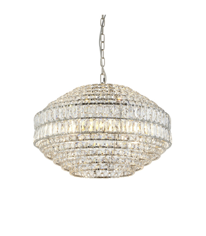 Beatrice Pendant Light Bright Nickel Clear Crystal Glass-1