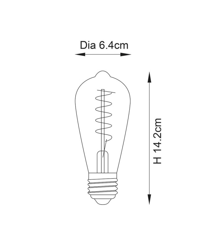 Twist E27 Bulb Amber Glass-5