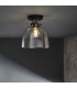 Urban Bowl Semi Flush Ceiling Light Smokey Grey Tinted Glass Black Chrome-3