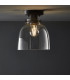 Urban Bowl Semi Flush Ceiling Light Smokey Grey Tinted Glass Black Chrome-4