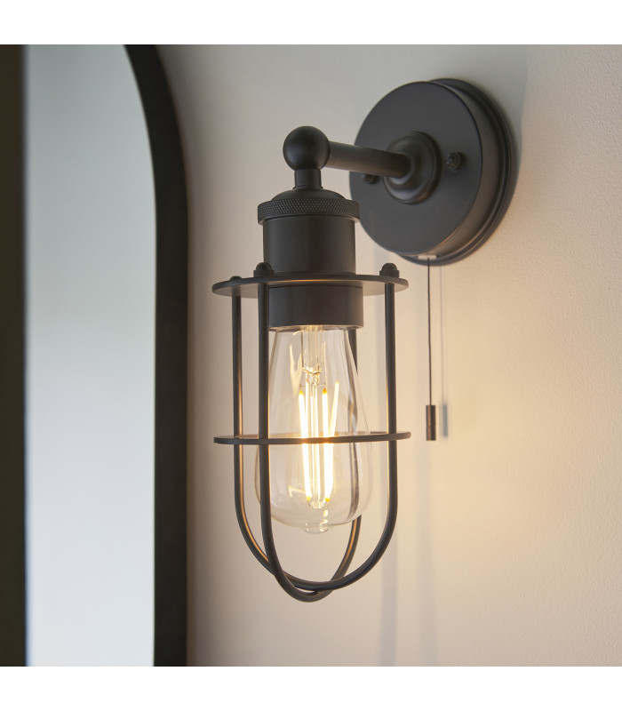 Crew Bathroom Wall Lamp Matt Black-2
