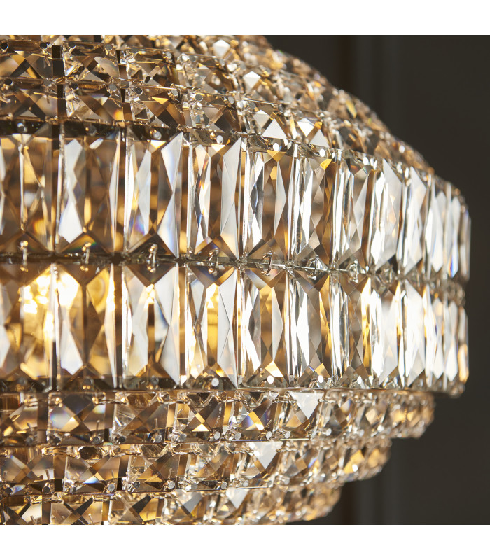 Beatrice Pendant Light Bright Nickel Clear Crystal Glass-4
