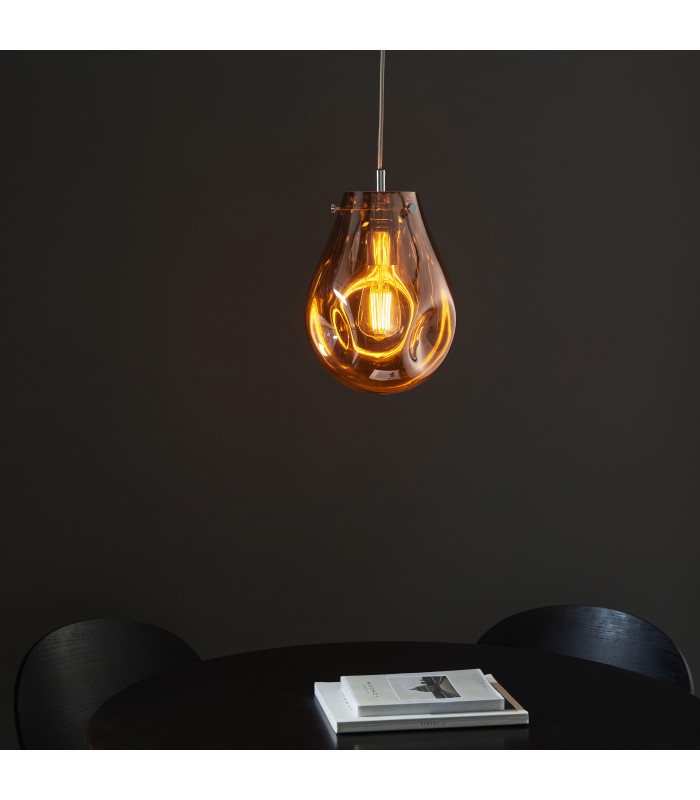 Europa Pendant Light Copper Metallic Glass Chrome-4