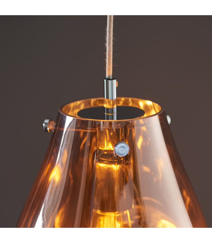 Europa Pendant Light Copper Metallic Glass Chrome-6