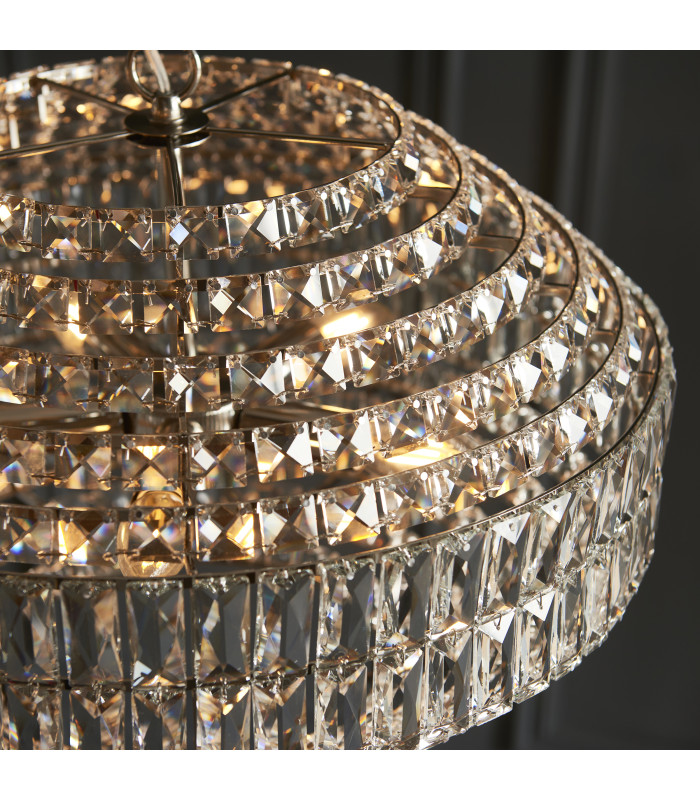 Beatrice Pendant Light Bright Nickel Clear Crystal Glass-6