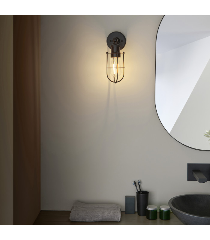 Crew Bathroom Wall Lamp Matt Black-5
