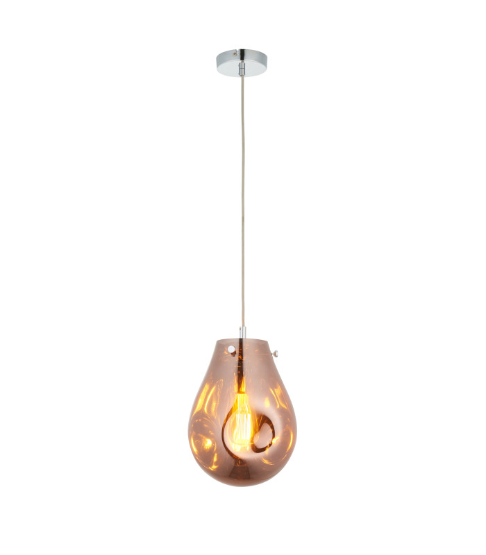Europa Pendant Light Copper Metallic Glass Chrome-7